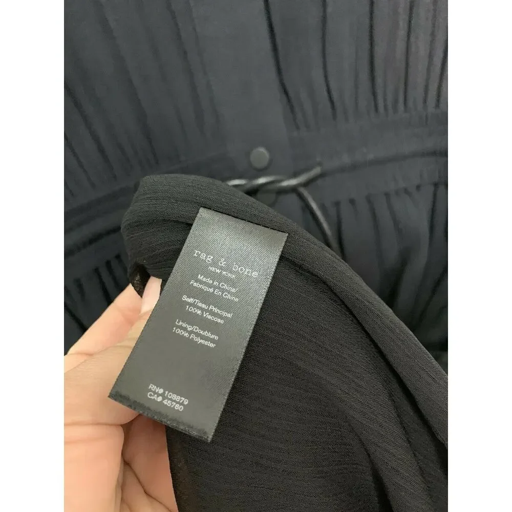 Rag & Bone black Shelly Dress 0 midi NWT $595 - Picture 8 of 8